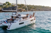 3_guests_on_board_lagoon_40_samana Superychts For Sale. - Lagoon 40 Samana | Luxury Family Catamaran Charter Sicily