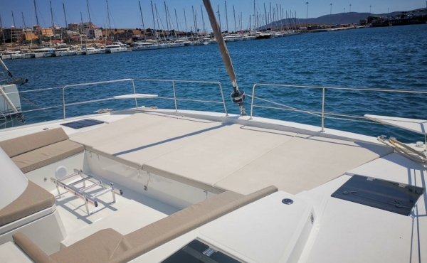 Eagle - Bali-4.8-sunbathing-area 5_eagle_-_bali-4.8-sunbathing-area Superychts For Sale. - Eagle Bali 4.8 Catamaran Charter | Luxury Family Sailing Greece